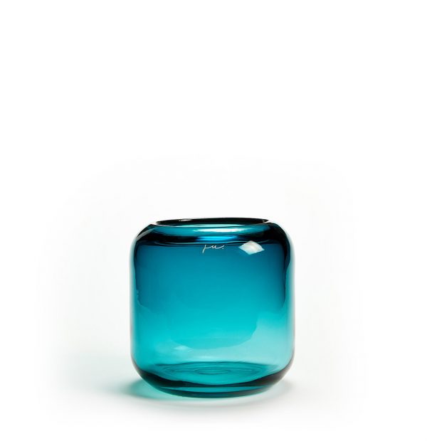 Productshot of Ju Corina Vase Hurricane Small in aqua